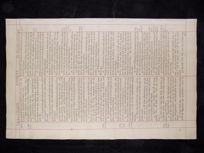 1680 OXFORD FIRST FOLIO KING JAMES BIBLE BOOK OF EZEKIEL LEAVES - Image 5