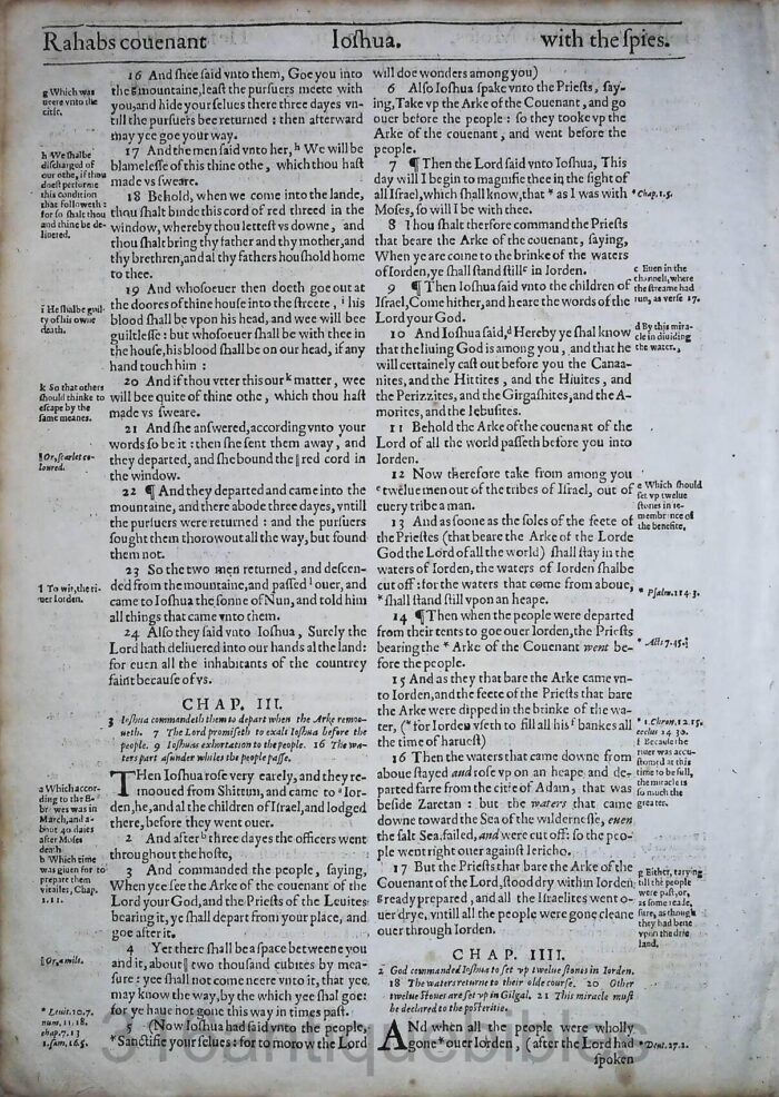 1612 GENEVA BIBLE JOSHUA LEAVES