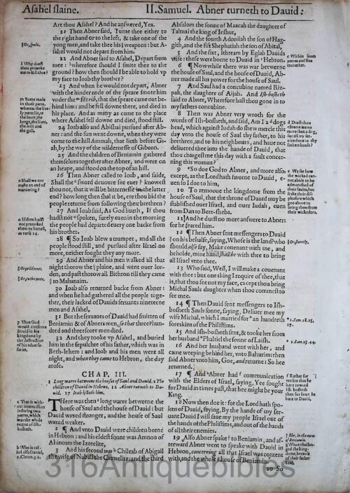 1612 GENEVA BIBLE SECOND SAMUEL LEAVES