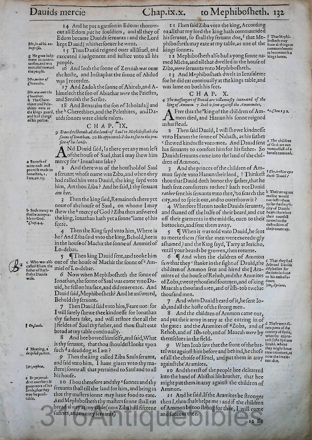 1612 Geneva Bible Folio- Book of Second Samuel Leaves - Image 7