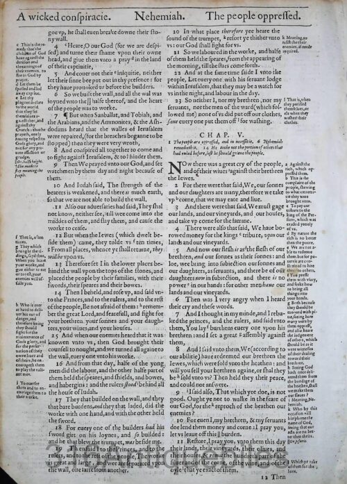 1612 GENEVA BIBLE NEHEMIAH LEAVES