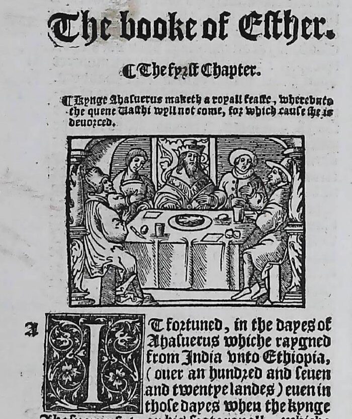 1541 GREAT BIBLE BOOK OF ESTHER LEAVES
