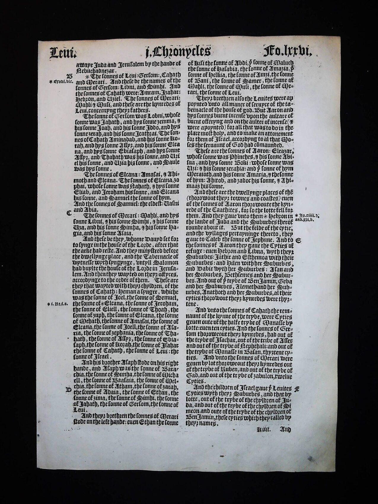 1541 Great Bible Book of First Chronicles Leaves **YOU PICK** - Image 5