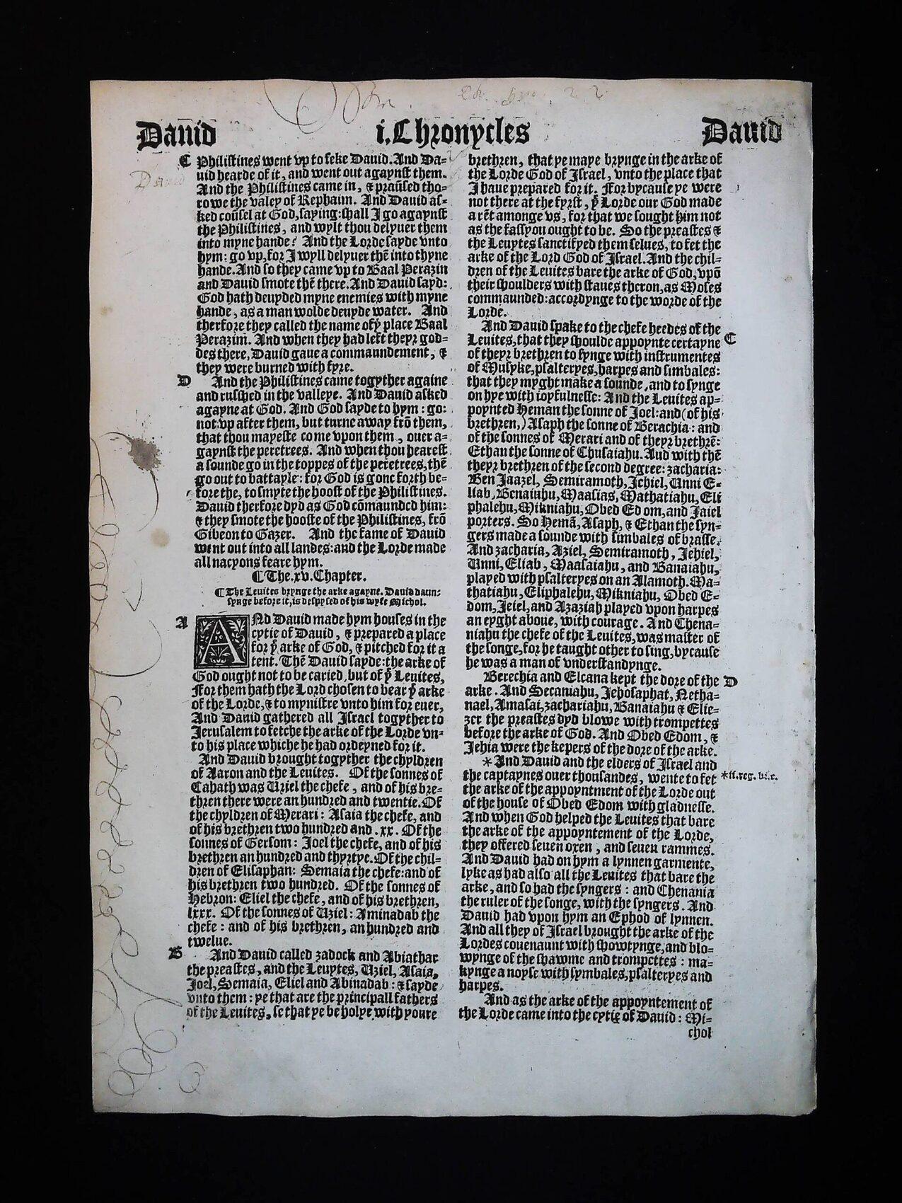 1541 Great Bible Book of First Chronicles Leaves **YOU PICK** - Image 10