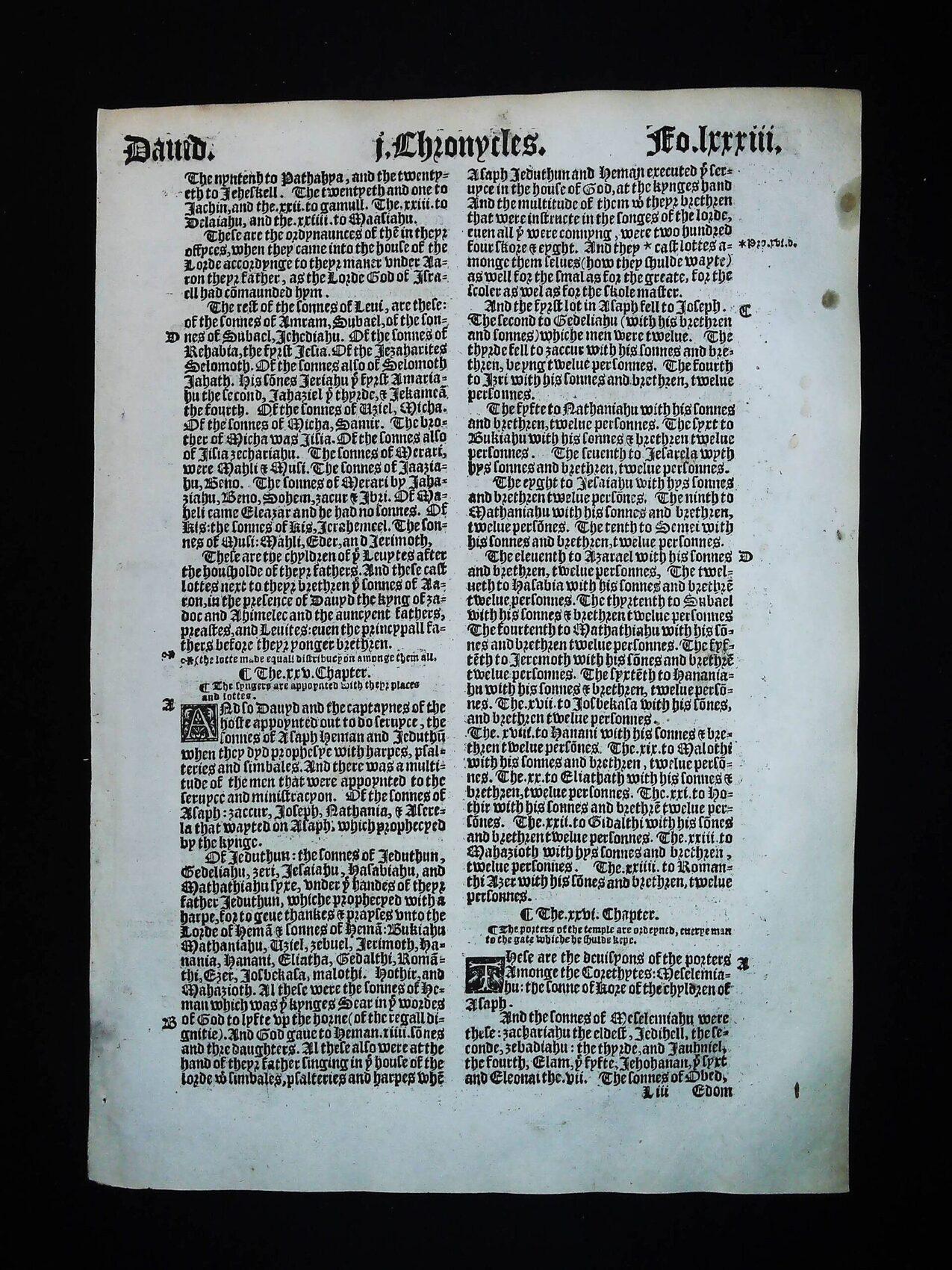 1541 Great Bible Book of First Chronicles Leaves **YOU PICK** - Image 15