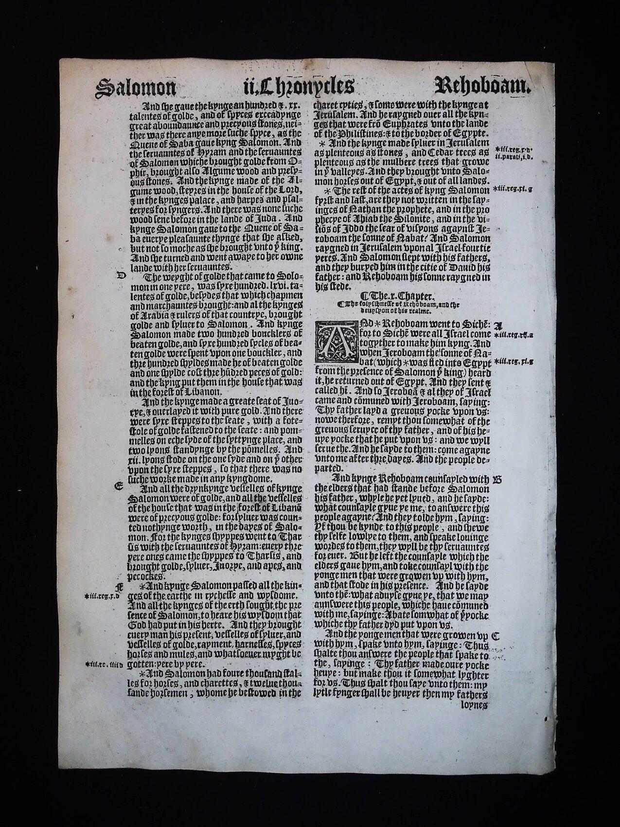 1541 Great Bible Book of Second Chronicles Leaves **YOU PICK** - Image 4