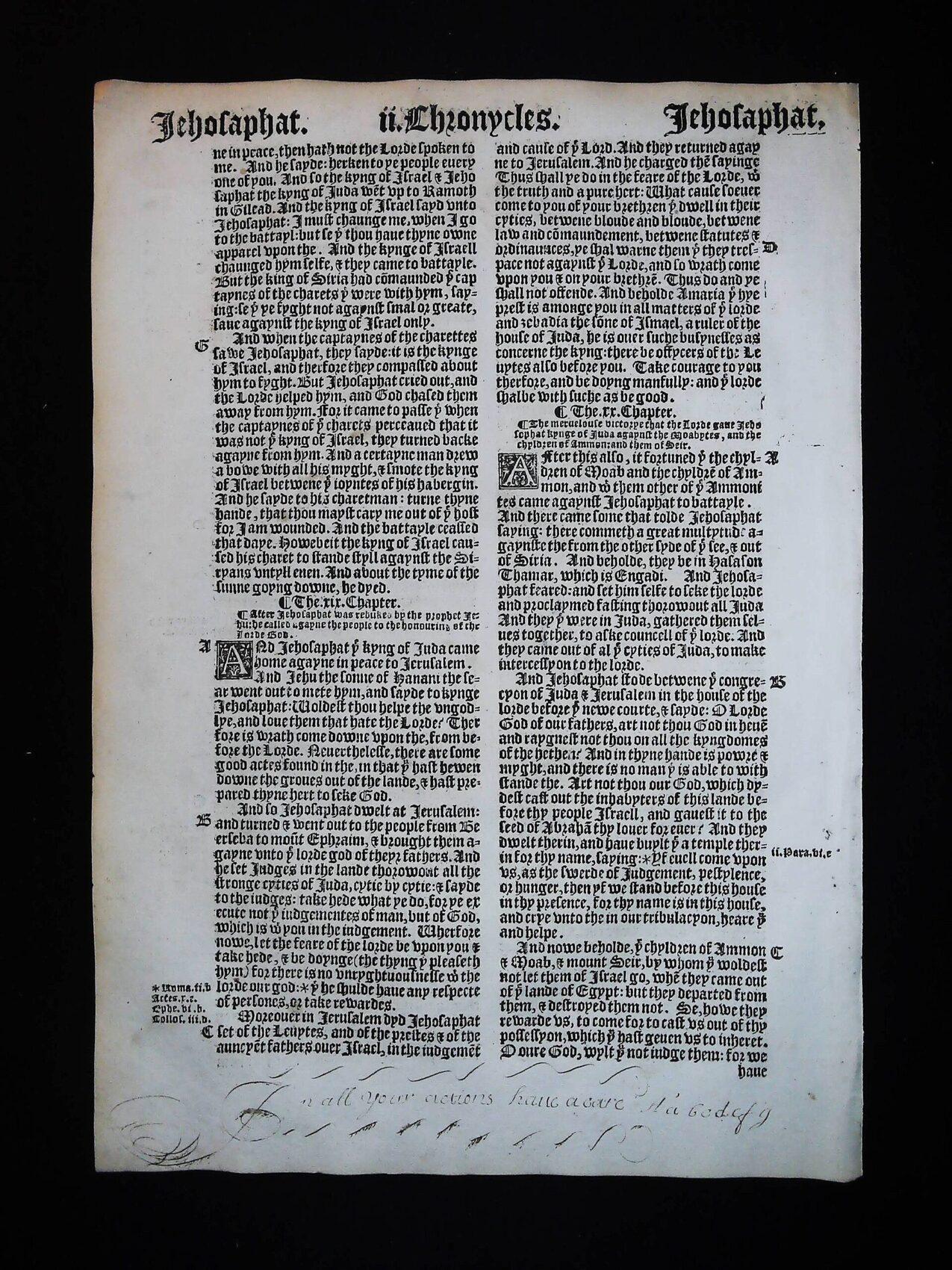 1541 Great Bible Book of Second Chronicles Leaves **YOU PICK** - Image 8