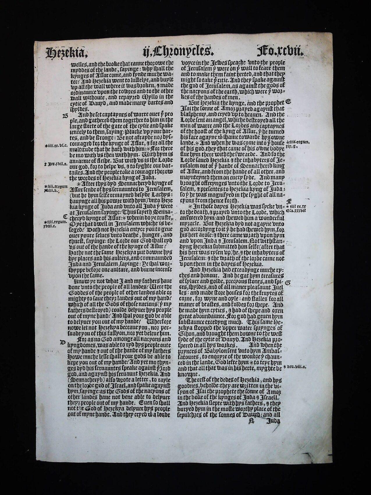 1541 Great Bible Book of Second Chronicles Leaves **YOU PICK** - Image 17