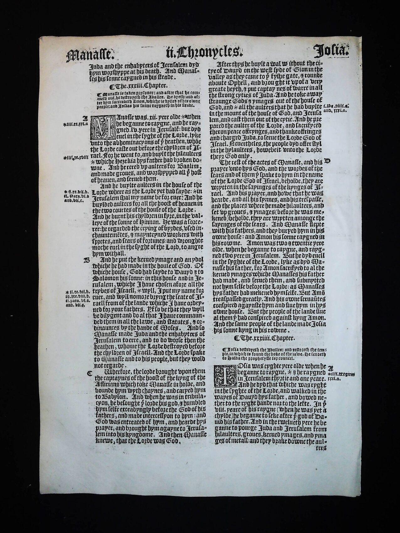 1541 Great Bible Book of Second Chronicles Leaves **YOU PICK** - Image 18