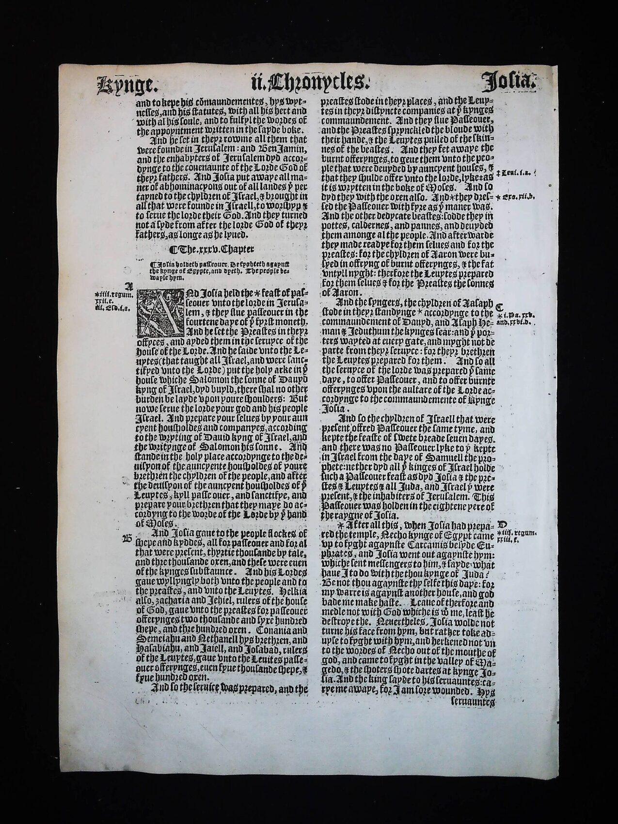 1541 Great Bible Book of Second Chronicles Leaves **YOU PICK** - Image 20