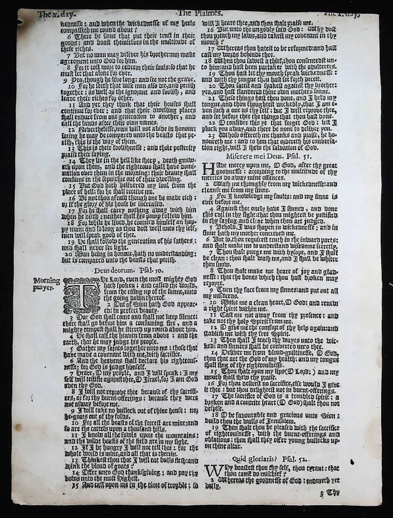 1579 GENEVA BIBLE FRAMED PSALTER LEAF - PSALM 46 Be Still and Know I am God - Image 5